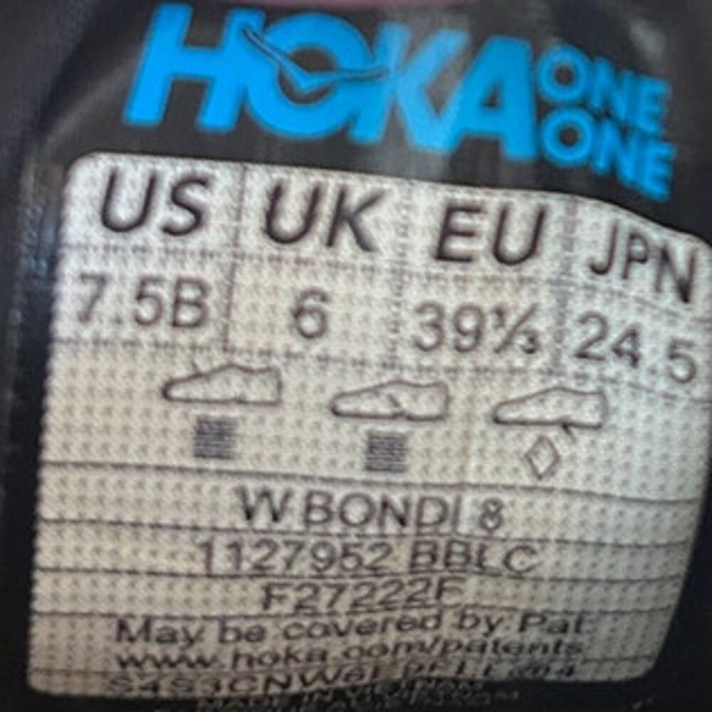 Hoka One One - Bondi 8 - Running Shoes - Black - Women's - 7.5B - 1127952 BBLC - Picture 9 of 9